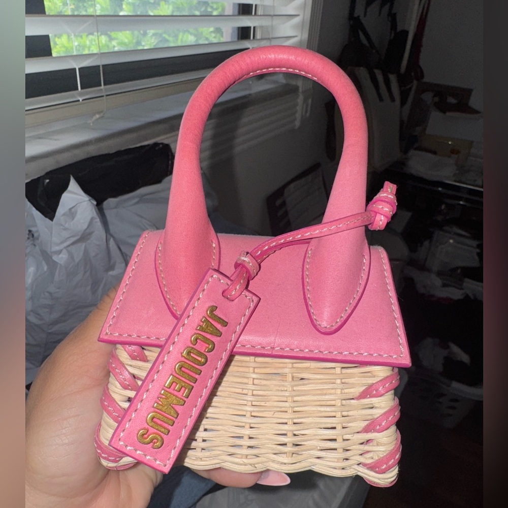 Jacquemus Pink Le Chiquito Bag with Woven Detail